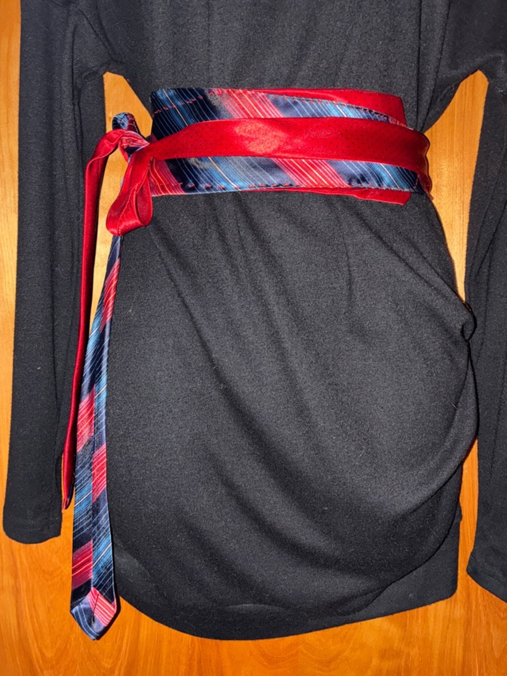 Handmade Empore Origonal Blue & Red Striped Polka Dot Tie Belt One Size